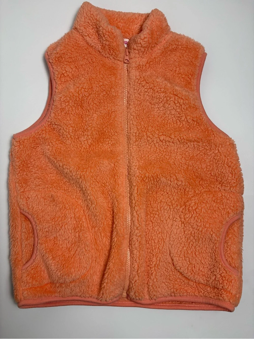 Kids Plush Sherpa Vest - Coral Size 140 8-9Y